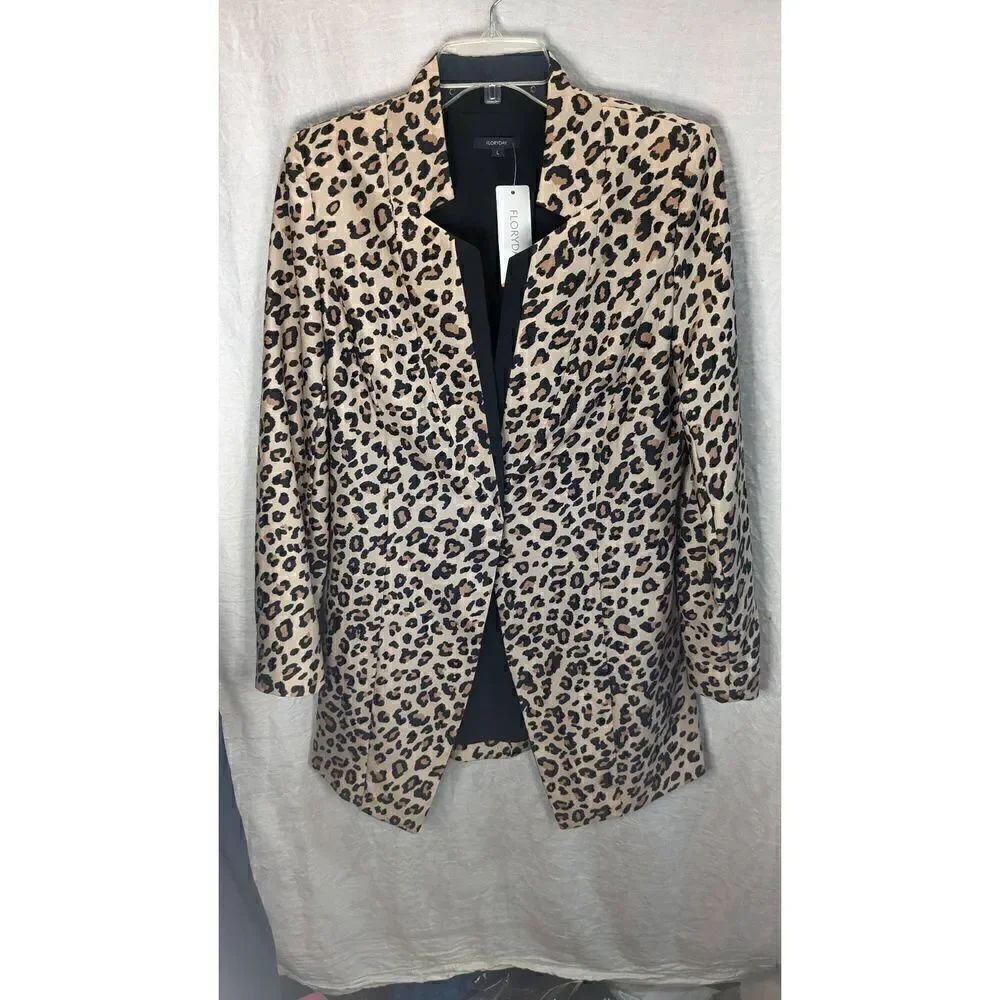 NWTโFlorydayโAnimalโPrintโBlazerโOvercoatโLโLarge